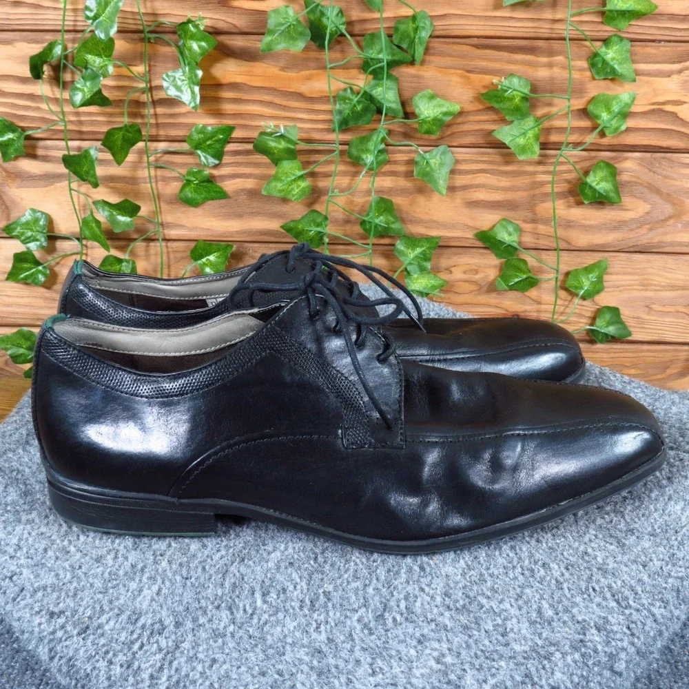 Clarks Tilden Walk Mens‎ Derby Dress Shoes Size 10 Professional Black Leather